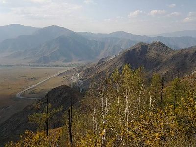 Дорога серпантин на Чуйском тракте