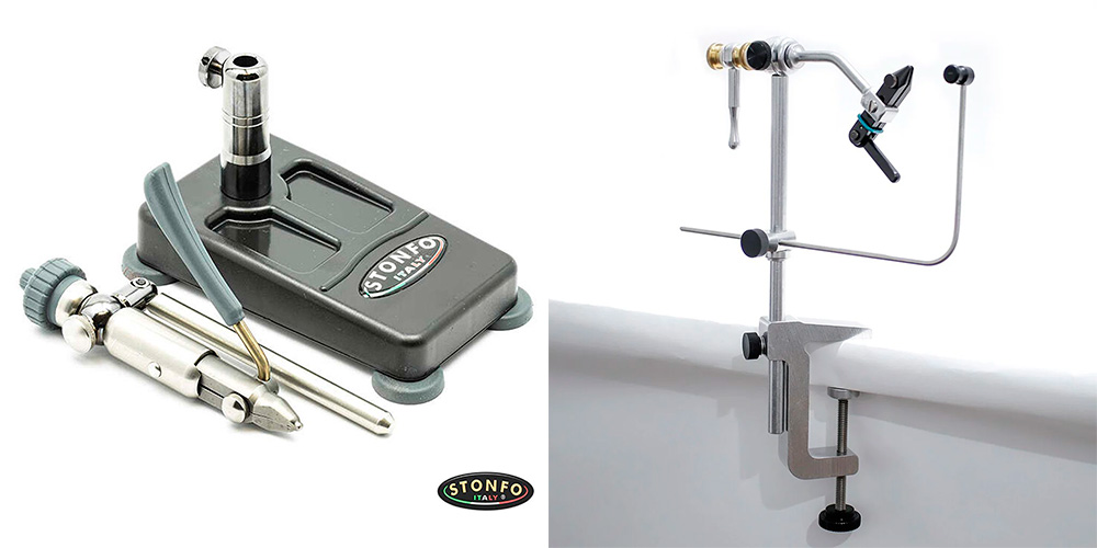 тиски для мушек на пьедестале и струбцине